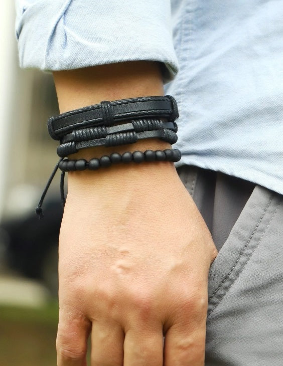 Mens Bracelets 3pcs